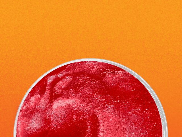 a frozen coffee and a strawberry coolatta